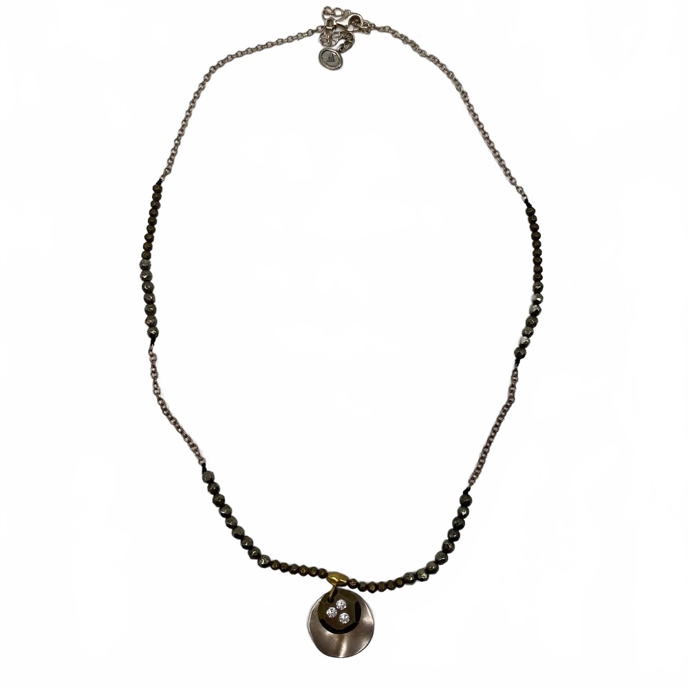 Silpada Silver Bronze Beaded Medallion Pendant Necklace | OS